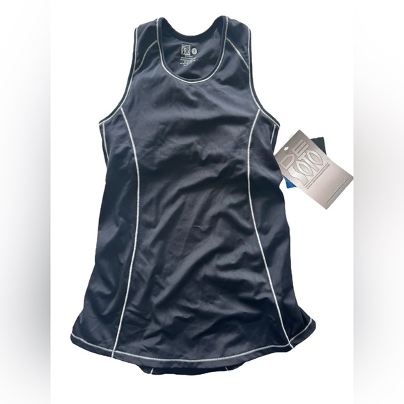 De Soto Forza Tri Top Black Small | Built-In Bra Racerback Athletic Tank - Picture 1 of 8